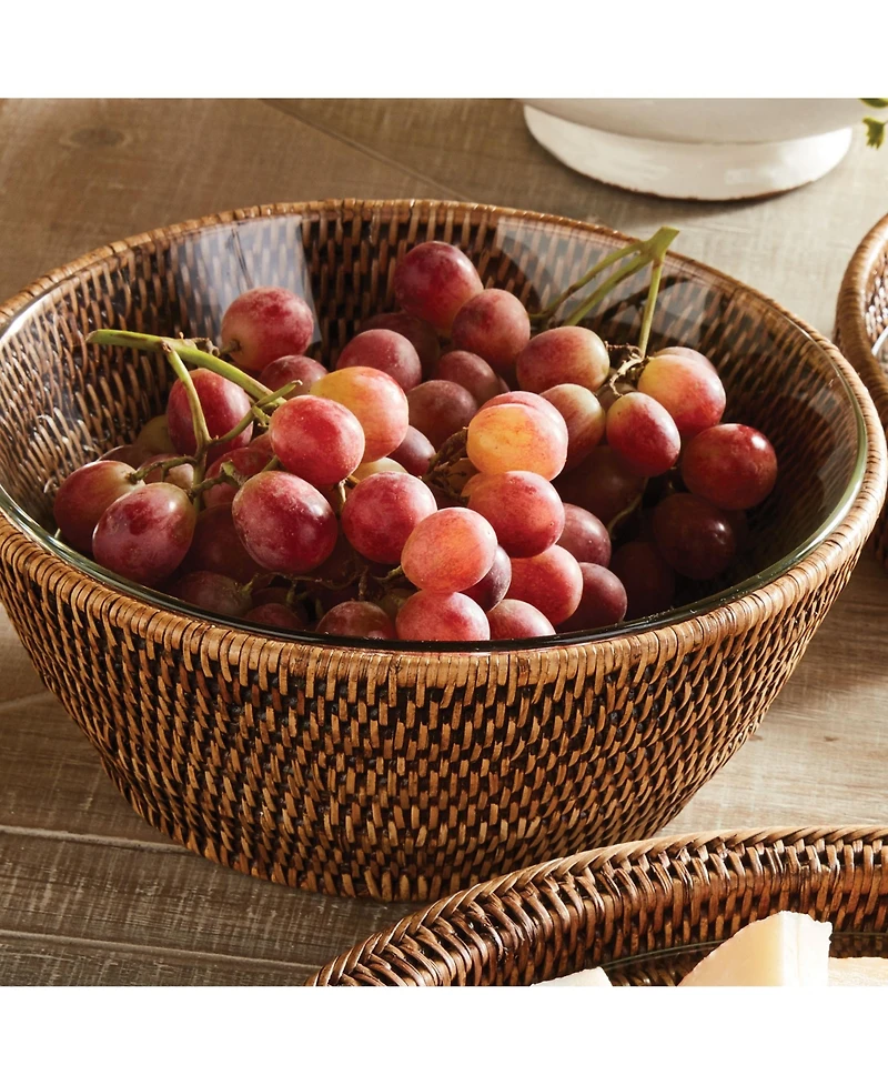 Burma Rattan Serving Bowl 10.75" Brown