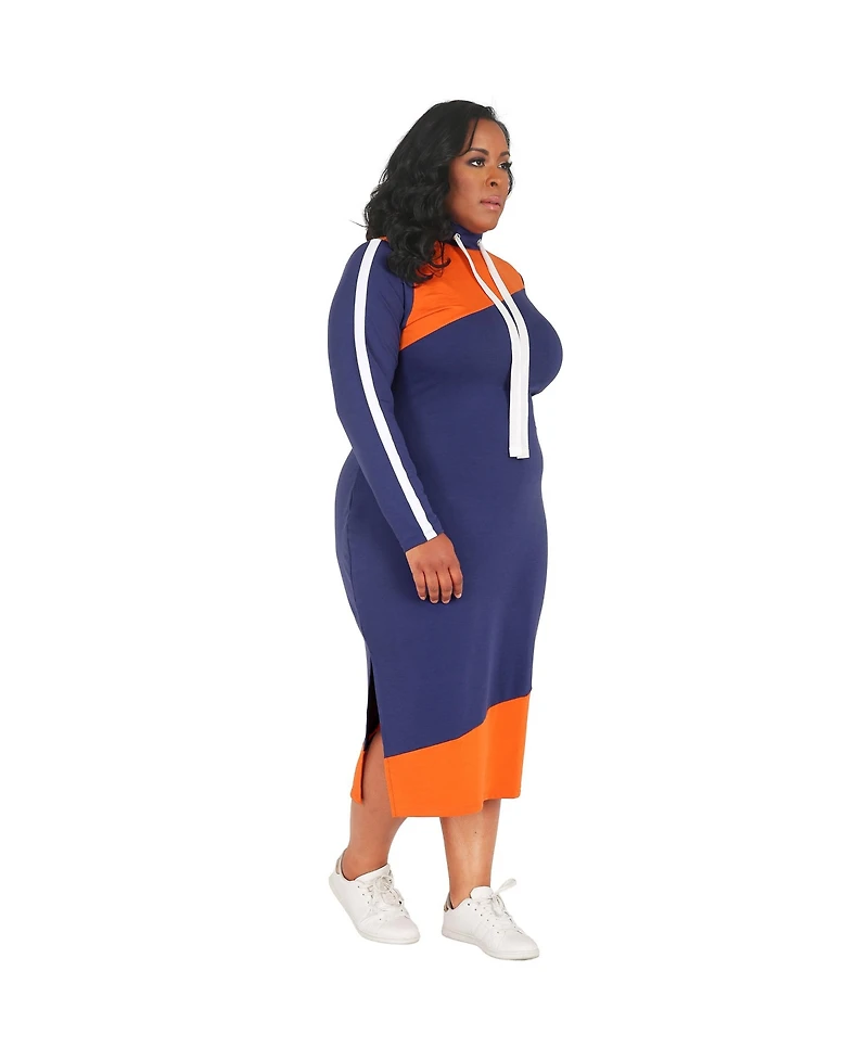 Poetic Justice Plus Athleisure Drawstring Turtleneck Midi Dress