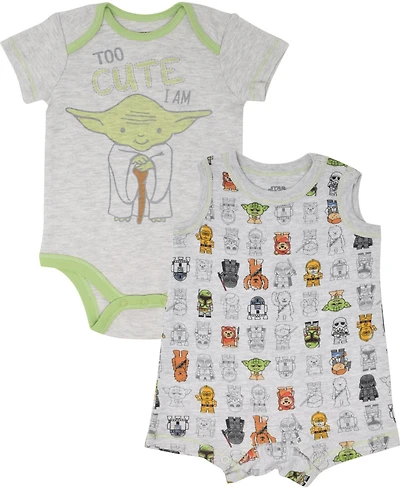 Star Wars Baby Boys Yoda Bodysuit and Romper