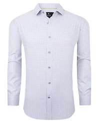 Tom Baine Men's Four Way Stretch Plaid Button Down Dress Shirt