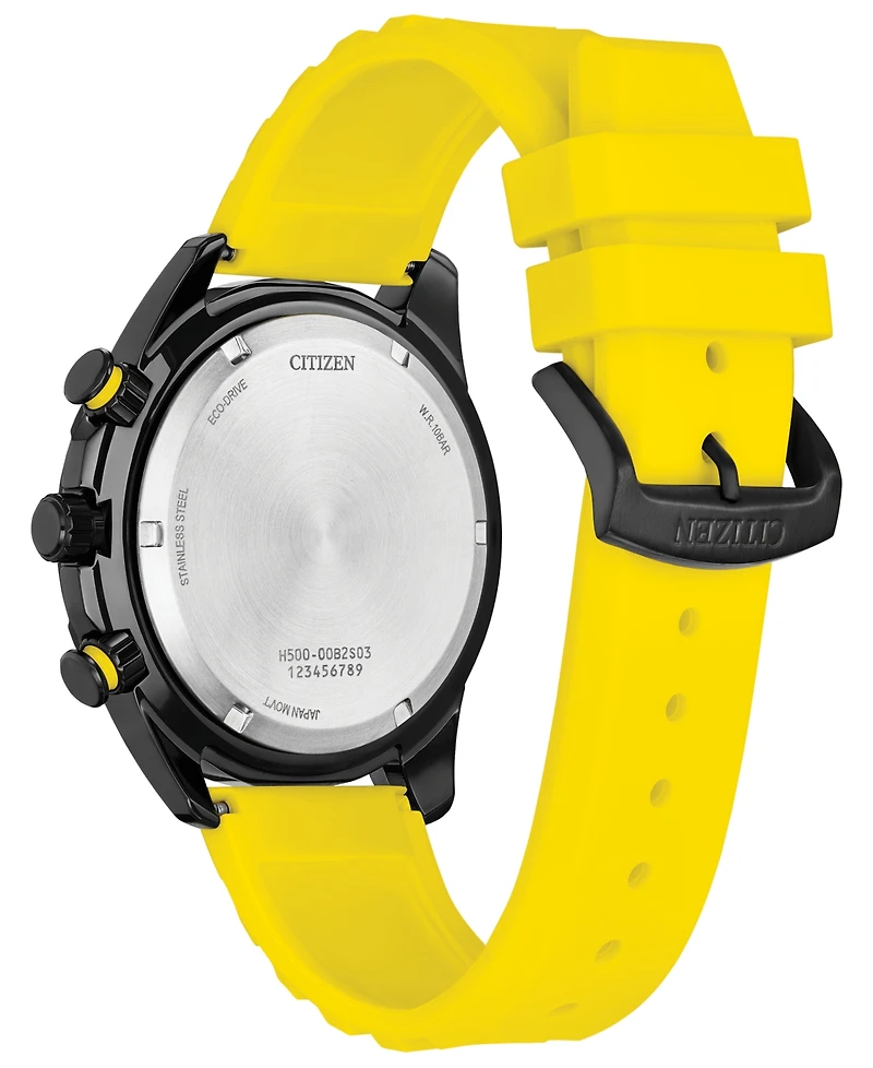 Citizen Men's Sport Casual Brycen Yellow Silicone Strap Watch 44.8mm