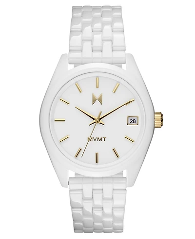 Mvmt Women's Rise Boyfriend White Ceramic Bracelet Watch, 36mm