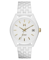 Mvmt Women's Rise Boyfriend White Ceramic Bracelet Watch, 36mm