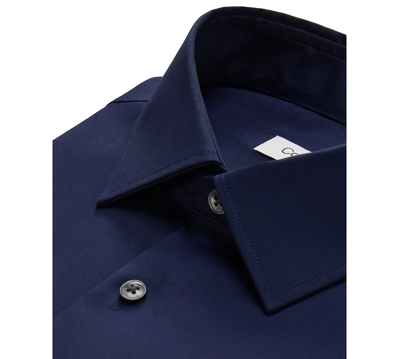 Calvin Klein Men's Refined Cotton Stretch Regular Fit Dress Shirt
