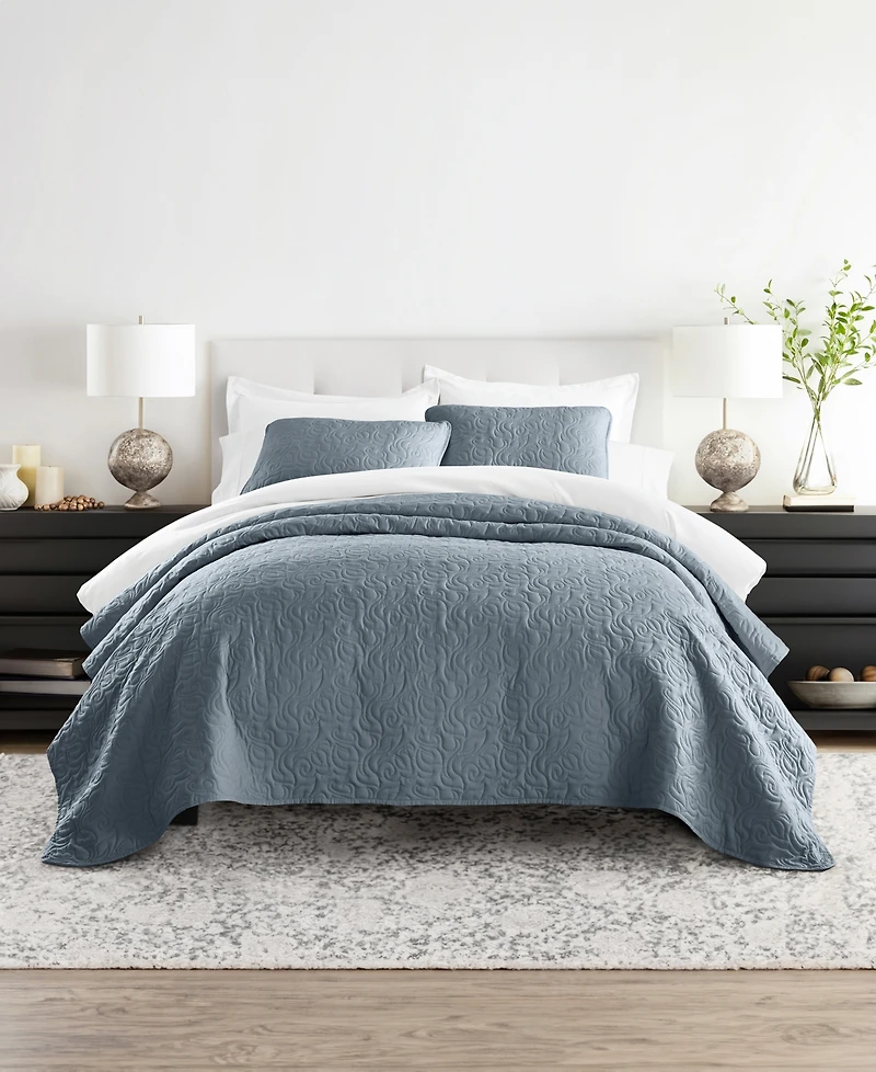 ienjoy Home Floral Stitch 3-Pc. Lightweight Quilt Set