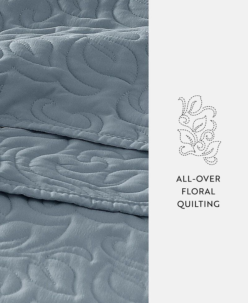 ienjoy Home Floral Stitch 3-Pc. Lightweight Quilt Set