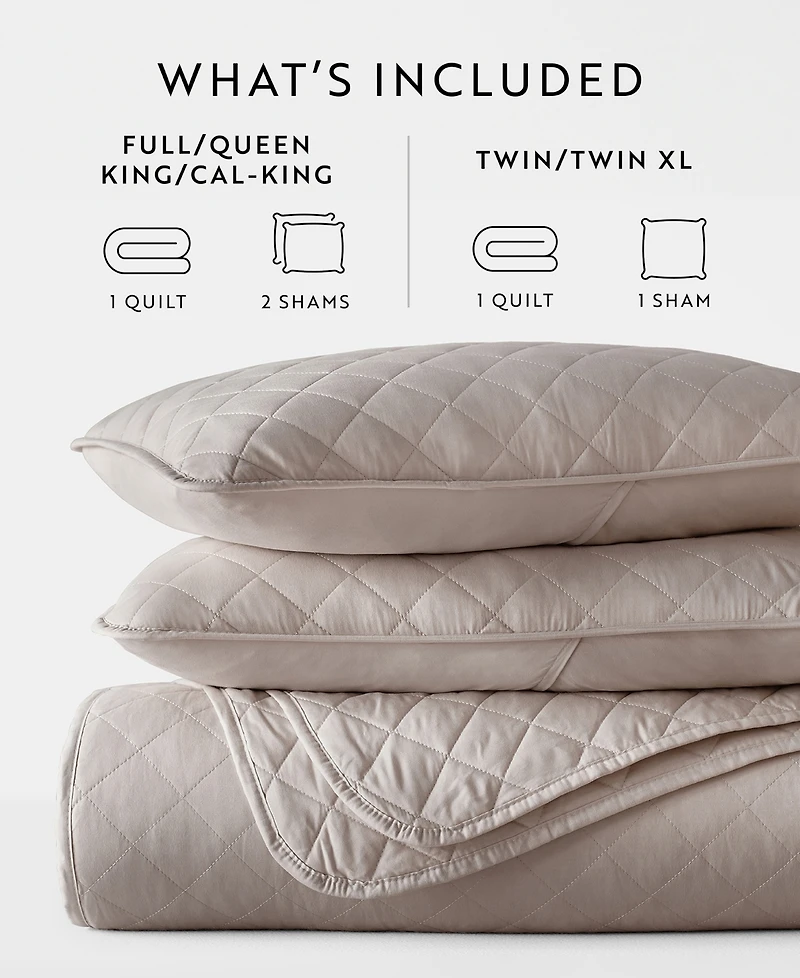 ienjoy Home Diamond Stitch 3-Pc. Lightweight Quilt Set, Full/Queen