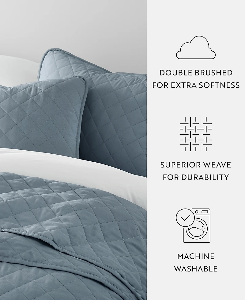 ienjoy Home Diamond Stitch 3-Pc. Lightweight Quilt Set, King/California King