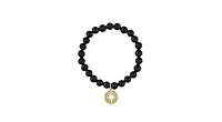Rivka Friedman Onyx Beaded Bracelet with Starburst Charm