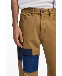 Desigual Men's Turn-up hem patch trousers