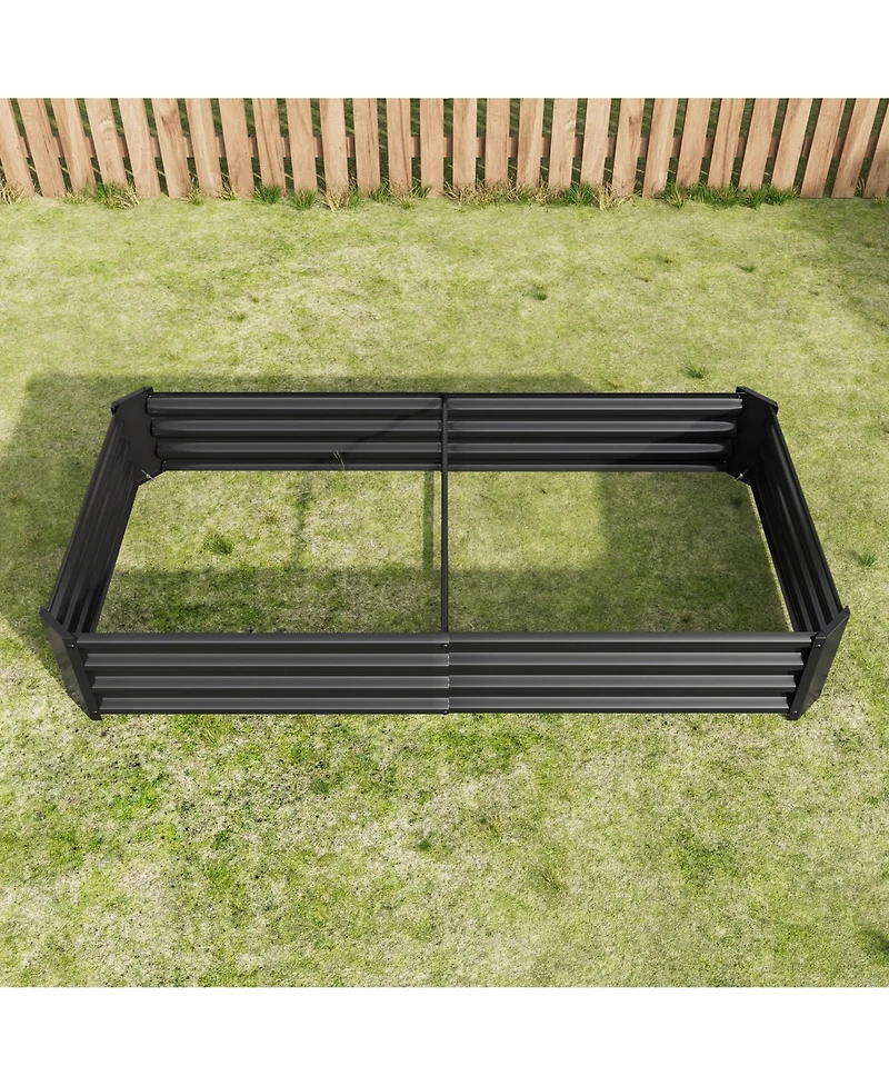 Raised Garden Bed Outdoor, 6×3×1ft , Metal Raised Rectangle Planter Beds for Plants, Vegetables, and Flowers