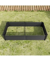 Raised Garden Bed Outdoor, 6×3×1ft , Metal Raised Rectangle Planter Beds for Plants, Vegetables, and Flowers