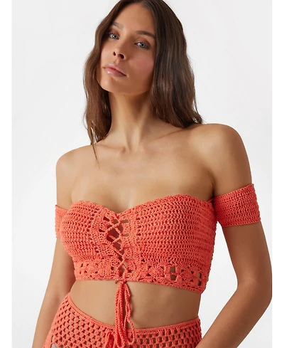 Guess Women's Crochet Crop Top