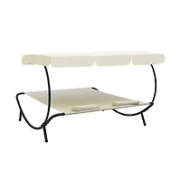 Patio Lounge Bed with Canopy and Pillows