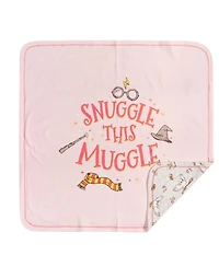 Harry Potter Baby Boys Zip Up Sleep N' Play Bib Blanket and Burp Cloth 4 Piece Outfit Set
