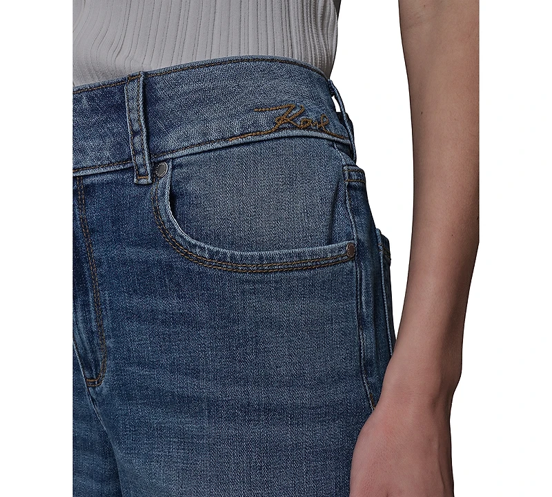 Karl Lagerfeld Paris Women's Scallop Cropped Denim Pants