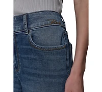 Karl Lagerfeld Paris Women's Scallop Cropped Denim Pants