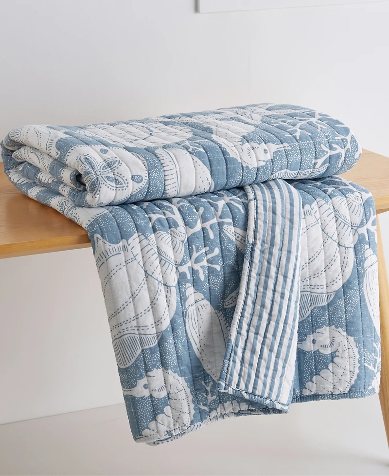 Levtex Stillwater Coastal Shore Reversible Quilted Throw, 50" x 60"