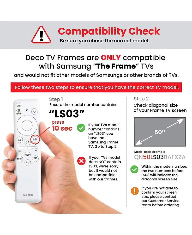 Deco Tv Frames 32" Slim Frame for Samsung The 2021-2025