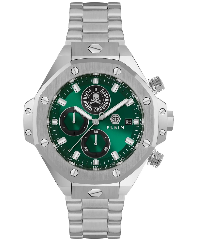 Philipp Plein Men's Chronograph Royal Stainless Steel Bracelet Watch 46mm