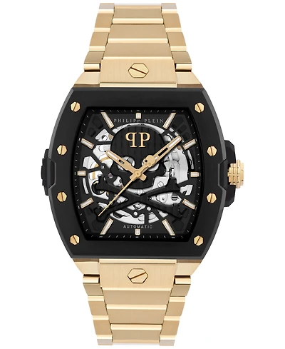 Philipp Plein Men's Automatic The Skeleton 2.0 Gold Ion Plated Bracelet Watch 44mm