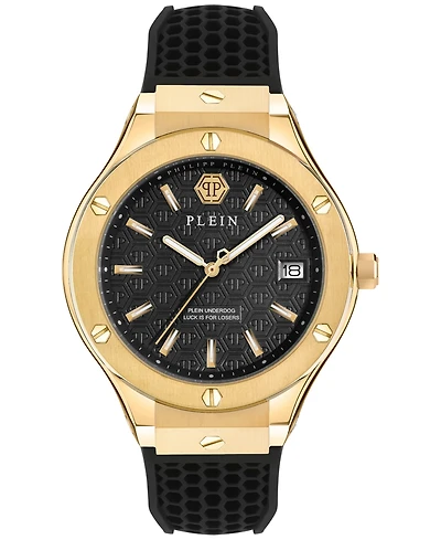 Philipp Plein Men's Underdog Black Silicone Strap Watch 44mm
