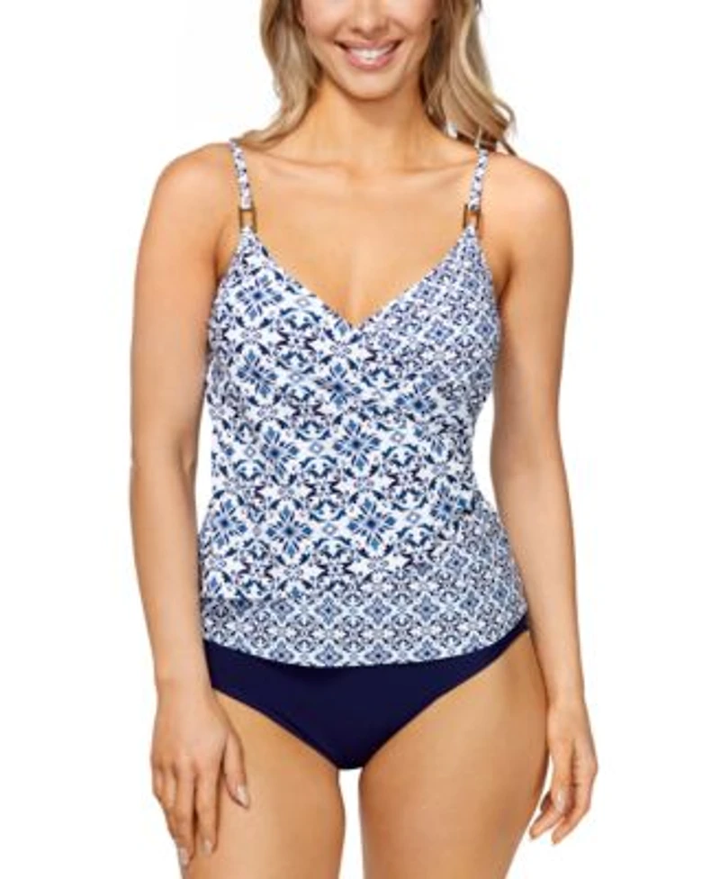 Island Escape Womens Paradise Underwire Tankini Top Tummy Control Bottoms Exclusively At Macys