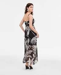 Guess Women's Stacie Printed Shirred Chain-Strap Dress