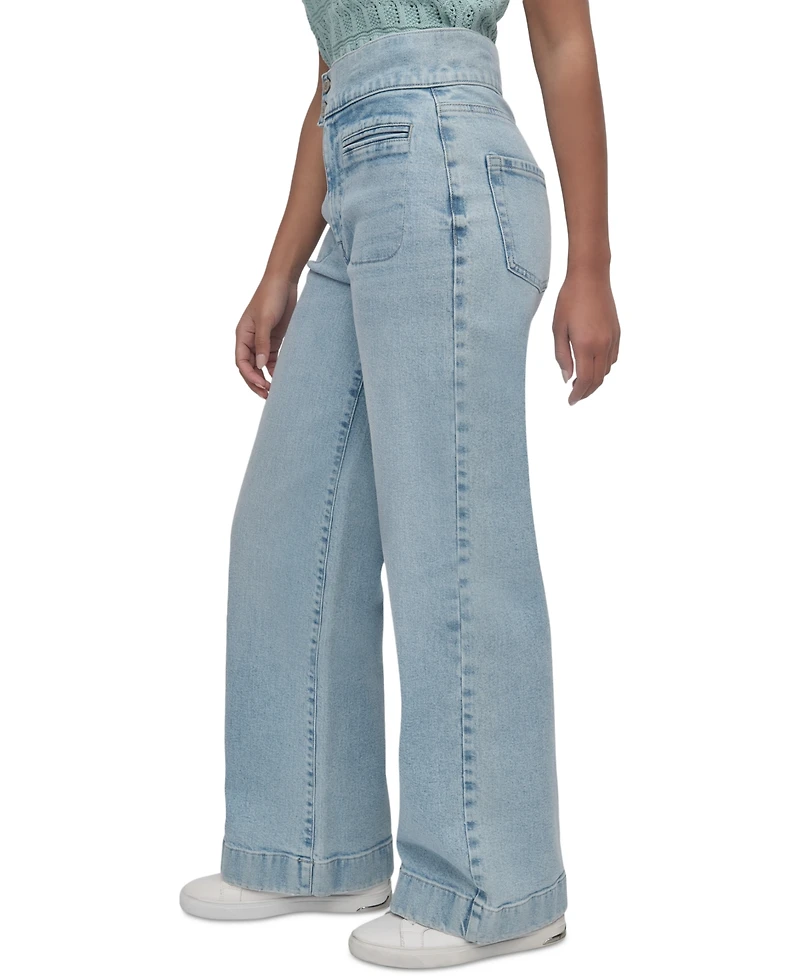 Dkny Jeans Women's High-Rise Tab-Waist Wide-Leg - Kx8