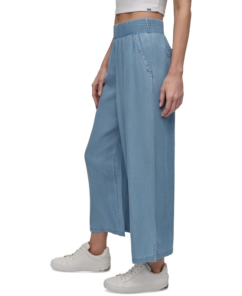 Dkny Jeans Women's Pull-On Wide-Leg Ankle Pants