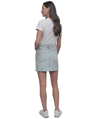 Dkny Jeans Women's Printed High-Rise Denim Miniskirt