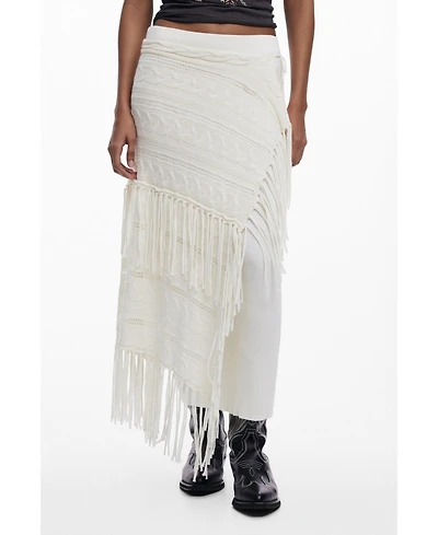 Desigual Women's Fringed knit skirt