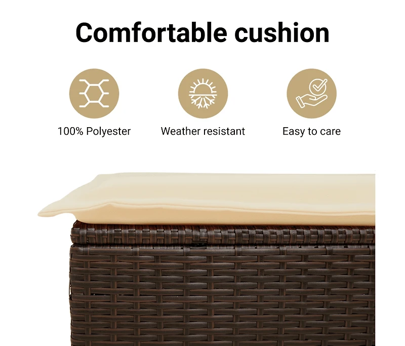 Reclining Patio Chair with Footrest Brown Poly Rattan