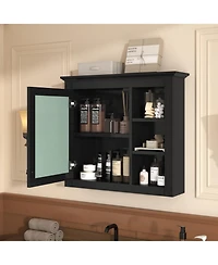 Wall-Mounted Medicine Cabinet with Mirror and Shelves (30" x 28")