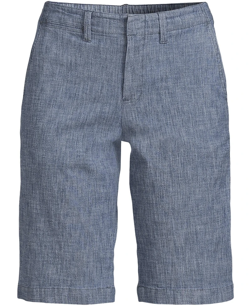 Lands' End Plus Size Classic 12" Chambray Shorts