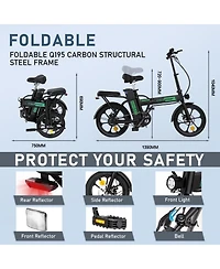 Colorway Electric Bike,500W/10.4Ah/36V Removable Battery E Bike, Electric Foldable Pedal Assist E-Bicycle,19.9MPH Bicycle for Teenager and Adults BK5M