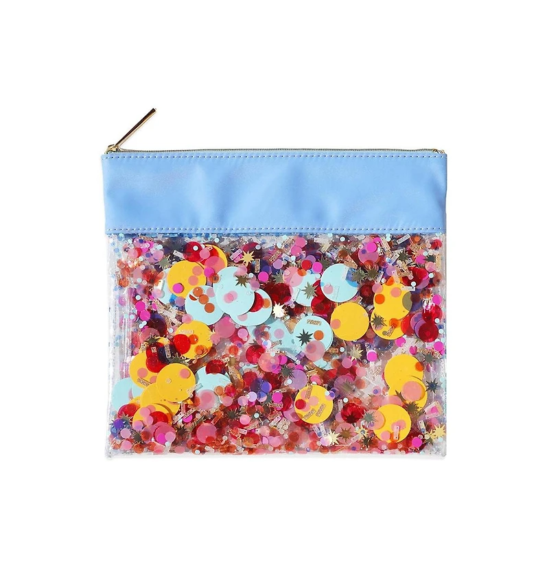Packed Party Everyday's A Birthday Confetti Pouch Small Cute To-Go Purse or Cosmetic Make Up Set Bag with Zipper Compact Travel Organizer for Women