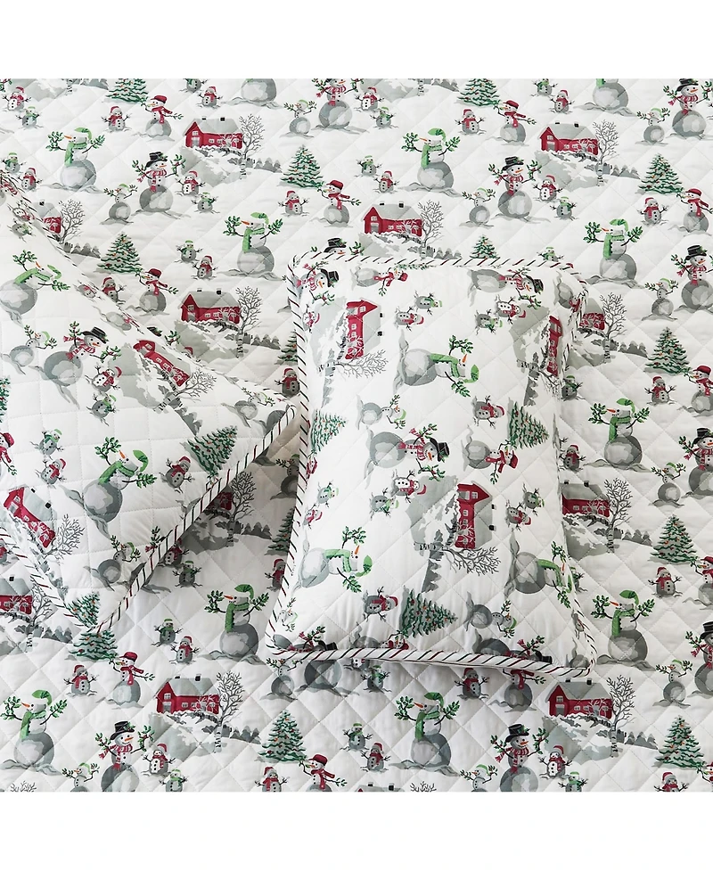 Linery & Co. Holiday Printed Microfiber Quilt Set with Shams