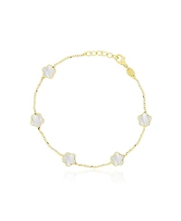 The Lovery Mother of Pearl Flower Bracelet 14K Gold