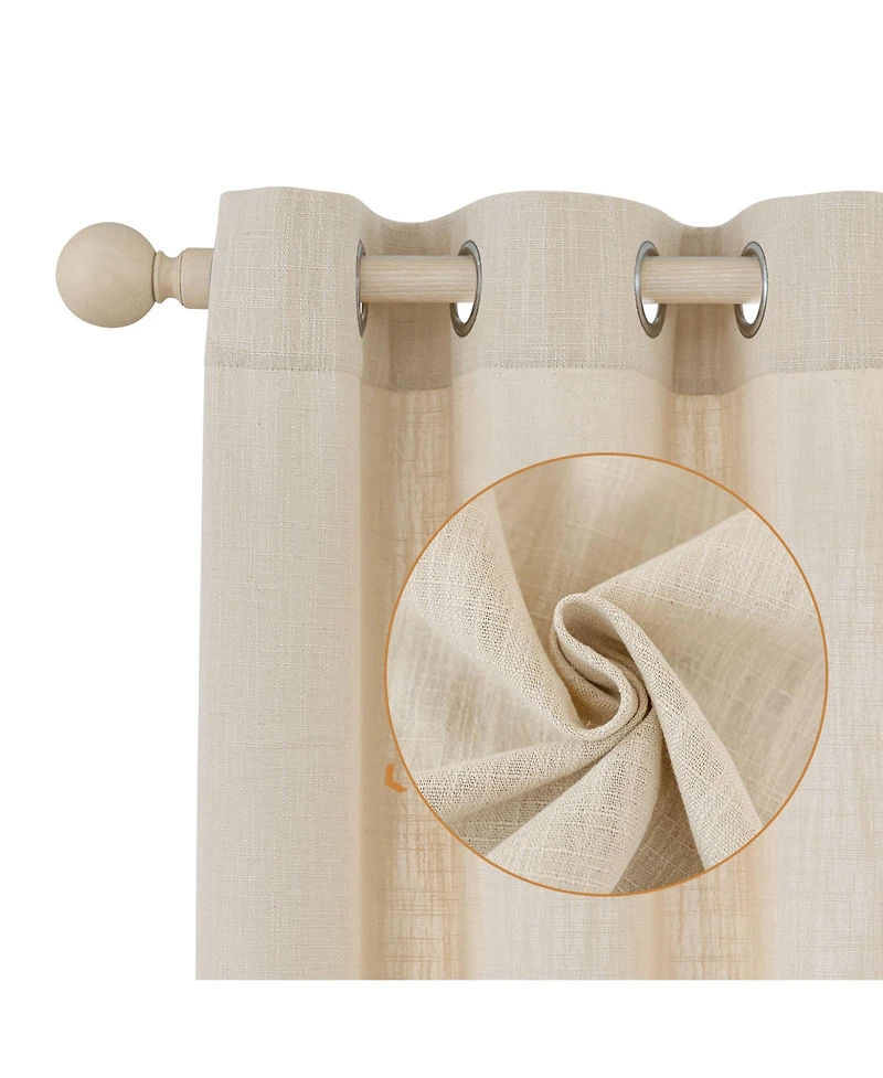 Linen Blend Privacy and Light Filtering Texture Grommet Pair(2 Panels