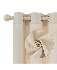 Linen Blend Privacy and Light Filtering Texture Grommet Pair(2 Panels