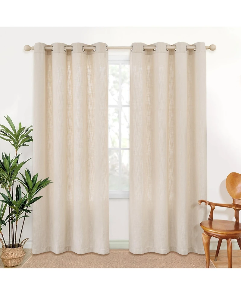 Linen Blend Privacy and Light Filtering Texture Grommet Pair(2 Panels