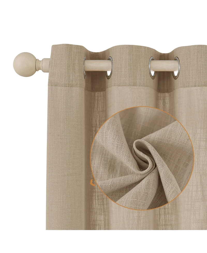 Linen Blend Privacy and Light Filtering Texture Grommet Pair(2 Panels