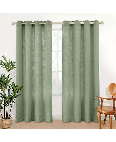 Linen Blend Privacy and Light Filtering Texture Grommet Pair(2 Panels