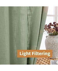 Linen Blend Privacy and Light Filtering Texture Grommet Pair(2 Panels
