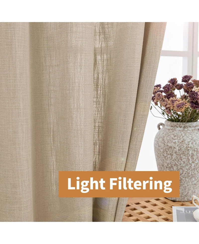 Linen Blend Privacy and Light Filtering Texture Grommet Pair(2 Panels