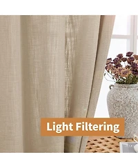 Linen Blend Privacy and Light Filtering Texture Grommet Pair(2 Panels