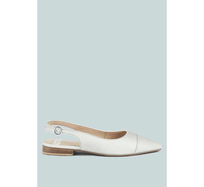 Uwaha Genuine Leather & Real Suede Slingback Flats