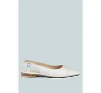 Uwaha Genuine Leather & Real Suede Slingback Flats