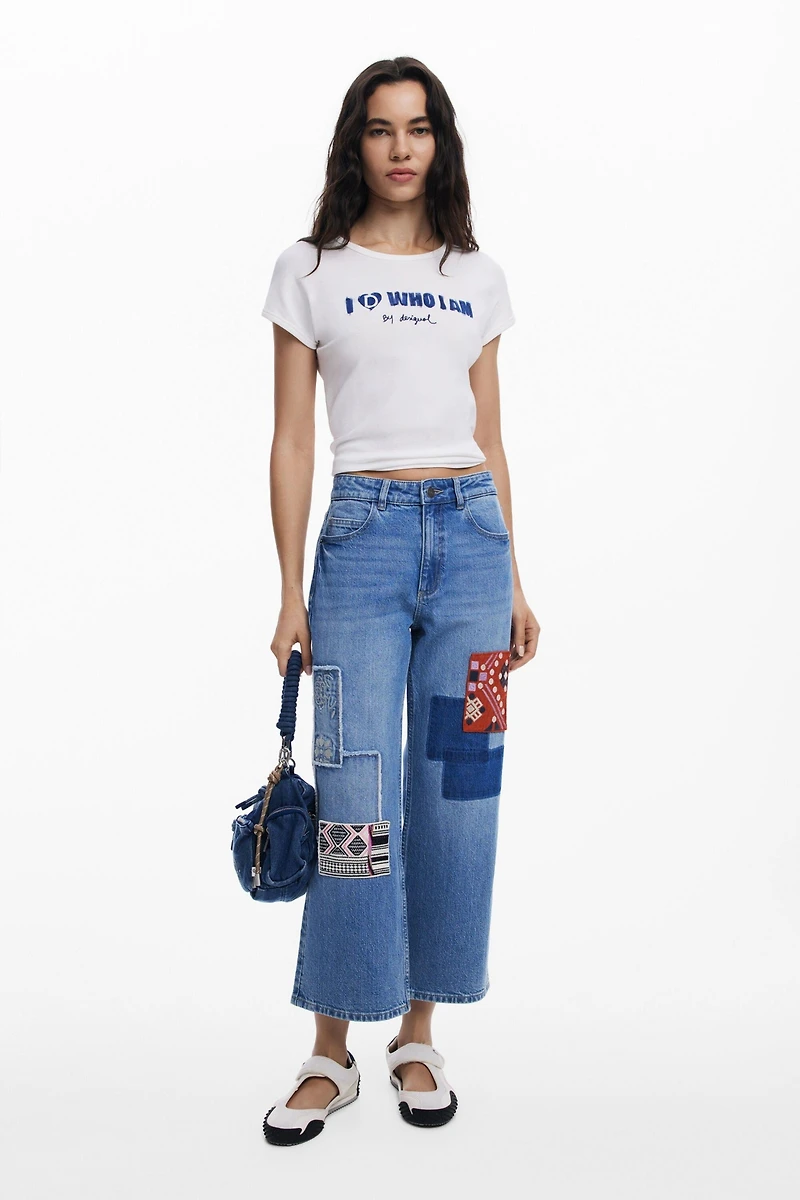 Desigual Women's Straight jeans with patches